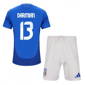 Fotbalové Dres Itálie Matteo Darmian #13 Dětské Domácí Oblečení ME 2024 Krátký Rukáv (+ trenýrky)